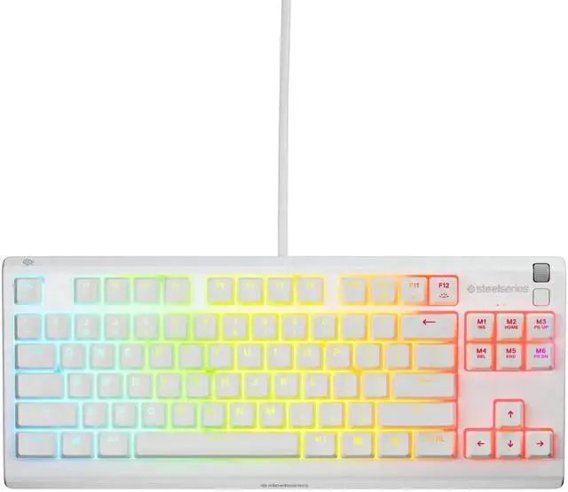 Alt view image 2 of 7 - SteelSeries Apex 3 TKL Wired Membrane Whisper Quiet Switch Gaming Keyboard 8 zone RGB Backlighting White