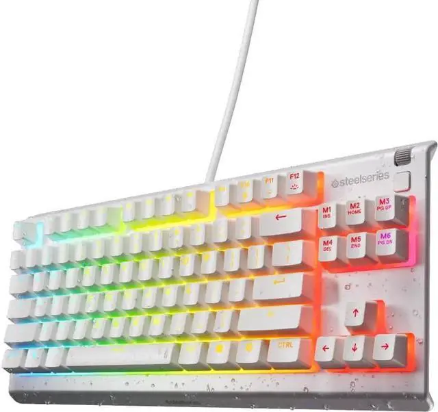 Main image of SteelSeries Apex 3 TKL Wired Membrane Whisper Quiet Switch Gaming Keyboard 8 zone RGB Backlighting White