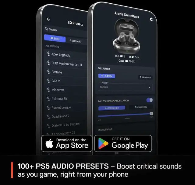 Alt view image 5 of 7 - SteelSeries Arctis GameBuds True Wireless Noise Cancelling Earbuds, Black
