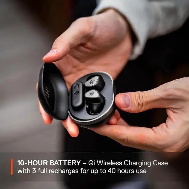 Alt view image 2 of 7 - SteelSeries Arctis GameBuds True Wireless Noise Cancelling Earbuds, Black