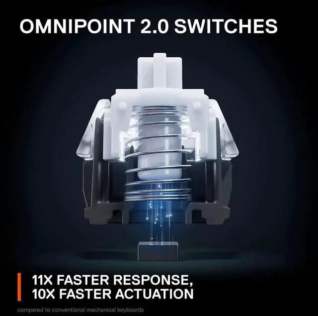 Alt view image 4 of 7 - SteelSeries Apex Pro Mini HyperMagnetic Gaming Keyboard Adjustable Actuation Switches, Compact 60% Form Factor, RGB, PBT Keycaps, USB-C?