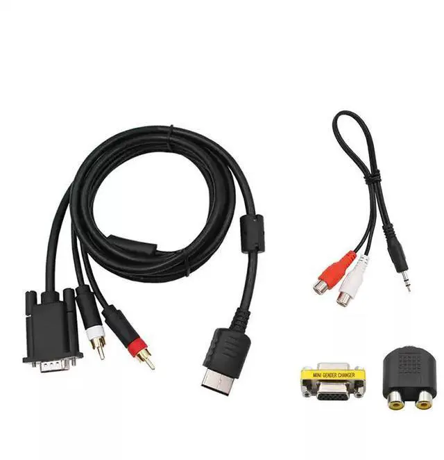 Main image of ENFAIN Sega DC VGA cable with adapter - Dreamcast DC game console high-definition adapter - DC power cable - Four-in-one connector
