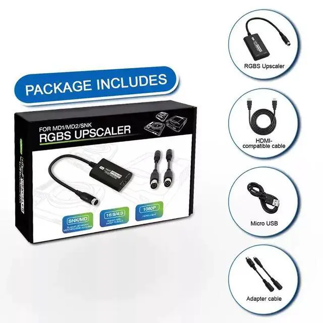 Alt view image 3 of 5 - ENFAIN SEGA MD1/MD2/SNK 16:9 4:3 HDMI High Definition Video Converter 1080P Video Adapter