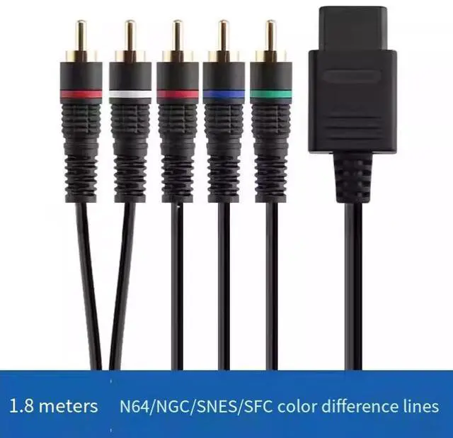 Alt view image 2 of 5 - ENFAIN N64, NGC, SNES, SFC color difference lines - black 1.8m (1080P)