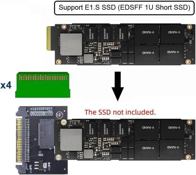 Alt view image 3 of 5 - NVMe EDSFF GEN-Z E1.S SSD to U.2 SFF-8639 Host Adapter for DC P4511 Series EDSFF NVMe SSD