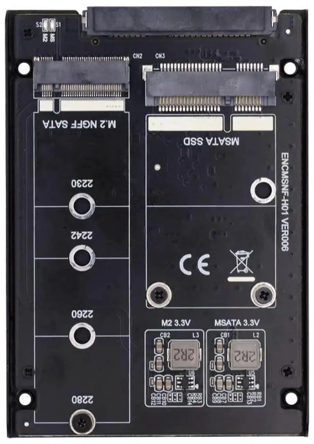 Main image of MSATA & M.2 NGFF SATA SSD to 2.5" SATA 2 in 1 Combo JBOD HDD Disk Drive Enclosure Adapter