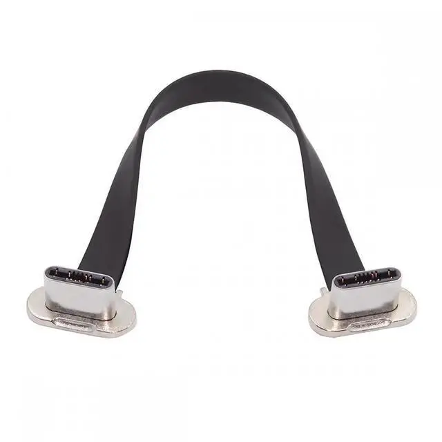 Main image of Cable Dual Angled Ultra Slim Flat USB-C Type C to USB-C Power USB2.0 Data Cable 65W Fast Charge for Laptop Tablet Phone