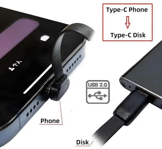 Alt view image 3 of 7 - Cable Ultra Slim Flat USB-C Type C to USB-C Power USB2.0 Data Cable 90 Degree Up Down Angled 65W Fast Charge for Laptop Tablet Phone