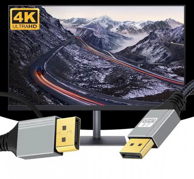 Alt view image 3 of 7 - ENFAIN 200cm DisplayPort DP to DP Cable 4K 60hz Cable Silver Sleeve Ultra-HD UHD for Desktop Laptop Monitor Graphics Card