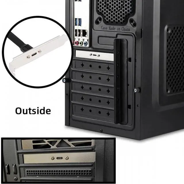 Alt view image 2 of 7 - ENFAIN USB 3.2 Type-E IDC 20Pin Front Panel Header to USB-C Type-C Female Extension Cable 20Gbps with Panel Mount Screw