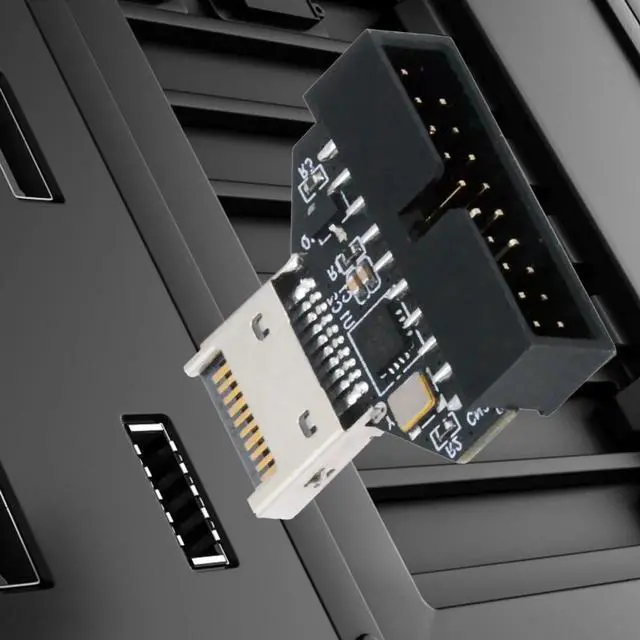 Alt view image 4 of 7 - ENFAIN Type-E IDC Socket USB 3.1 Front Panel Header to USB 3.0 20Pin Header Extension Adapter with CH334P for Desktop Motherboard