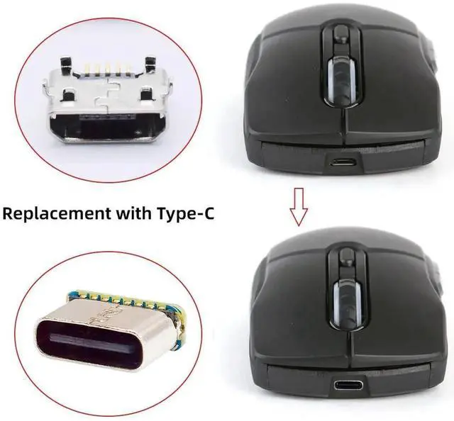 Alt view image 7 of 7 - ENFAIN 5pcs/lot DIY Solder Type-C Female Socket Connector Replace for Micro-USB 5Pin Female SMT Type DC 5V Power