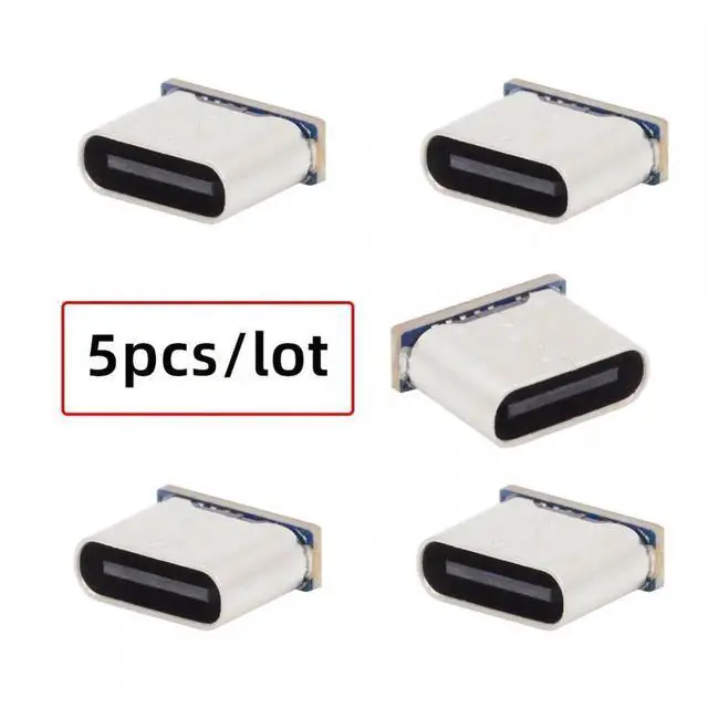 Alt view image 2 of 7 - ENFAIN 5pcs/lot DIY Solder Type-C Female Socket Connector Replace for Micro-USB 5Pin Female SMT Type DC 5V Power