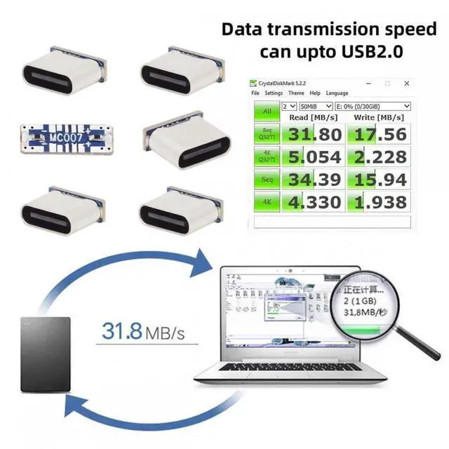 Alt view image 4 of 7 - ENFAIN 5pcs/lot DIY Solder Type-C Female Socket Connector Replace for Micro-USB 5Pin Female SMT Type DC 5V Power