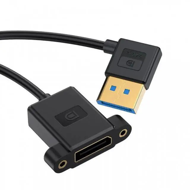 Main image of ENFAIN Ultrafine Left Angled DisplayPort 1.4 DP Male to Female Extension Cable 8K 60hz 4K 144hz for Desktop Laptop Monitor Graphics Card 30cm