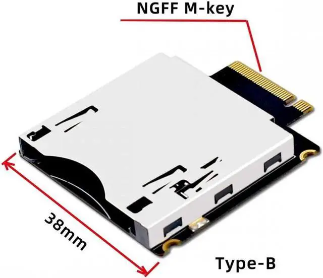 Alt view image 5 of 6 - ENFAIN NGFF M.2 NVMe Host to CFExpress CFB Extension Adapter M2 M-key for CFE Type-B Support R5 Z6 Z7 Memory Card