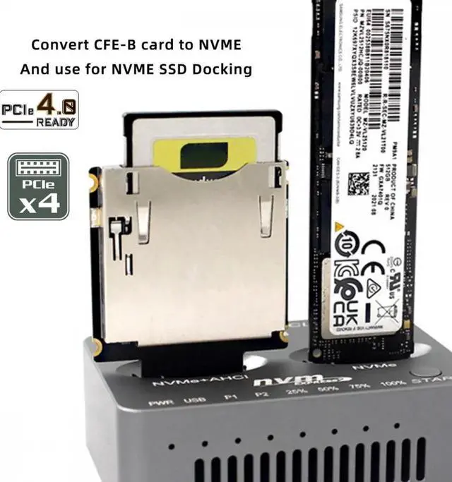 Alt view image 3 of 6 - ENFAIN NGFF M.2 NVMe Host to CFExpress CFB Extension Adapter M2 M-key for CFE Type-B Support R5 Z6 Z7 Memory Card