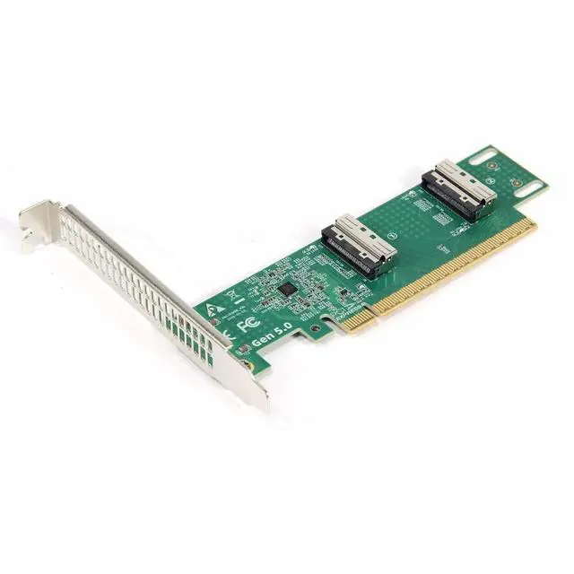 Main image of ENFAIN PCIE5.0 PCI-Express 16x to Dual MCIO 8i Mini Cool Edge IO SFF-TA-1016 VROC Virtual RAID Adapter for Mainboard SSD Graphics Card