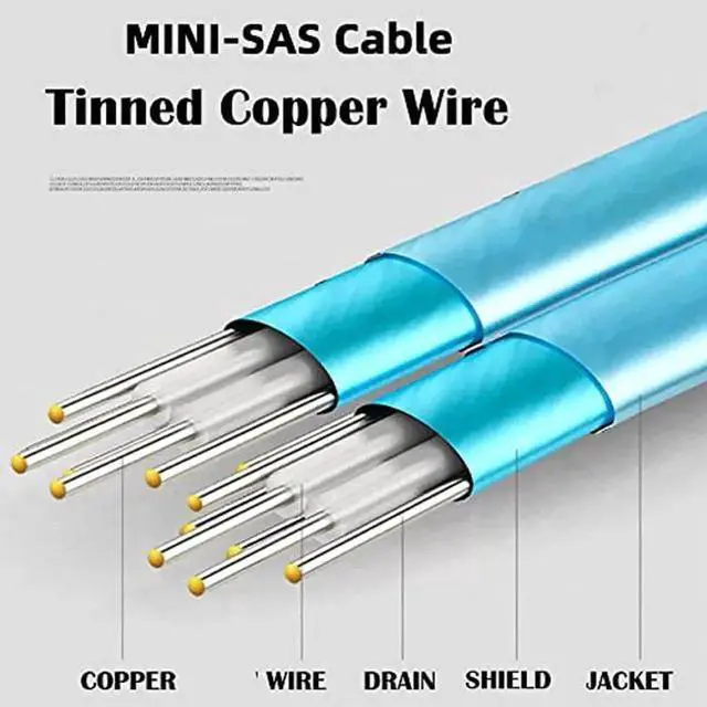 Alt view image 5 of 5 - ENFAIN Mini SAS 4X SFF-8088 to Mini SAS High Density HD SFF-8644 Data Server Raid External Cable 50cm