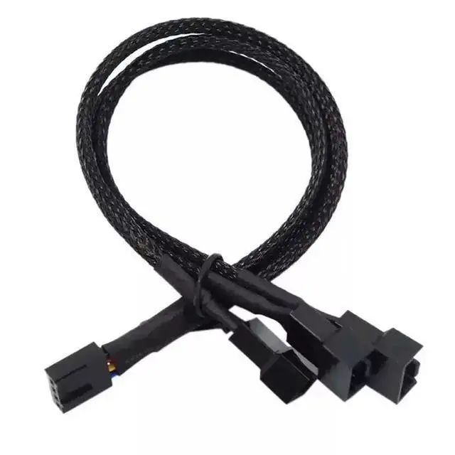 Alt view image 4 of 7 - New 4 Pin Pwm Fan Cable 1 To 4/3/2/1 Ways Splitter Black