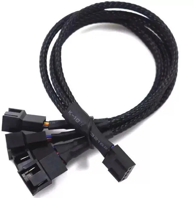 Main image of New 4 Pin Pwm Fan Cable 1 To 4/3/2/1 Ways Splitter Black
