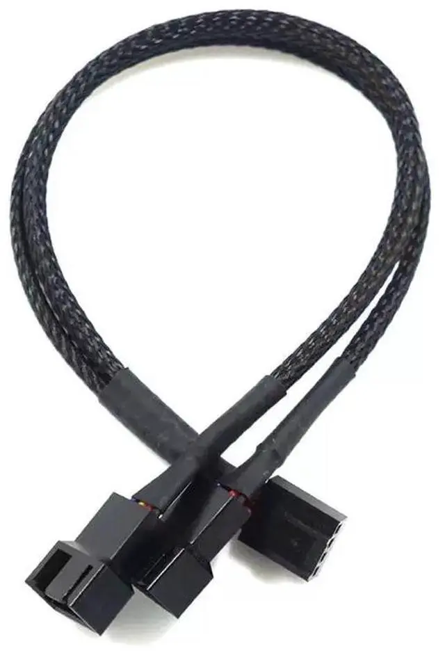 Alt view image 6 of 7 - New 4 Pin Pwm Fan Cable 1 To 4/3/2/1 Ways Splitter Black