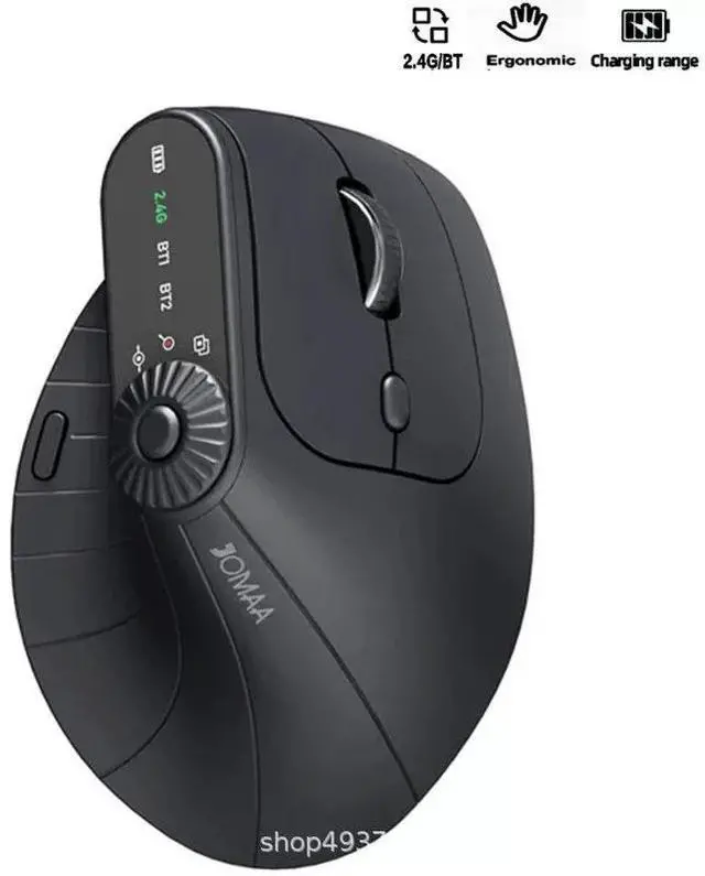 Main image of Wireless Vertical Mouse Ergonomic Rechargeable Optical Mouse with 57° Comfort Angle, 2.4G & Bluetooth Dual-Mode, for PC, Laptop, Mac, Desktop Black