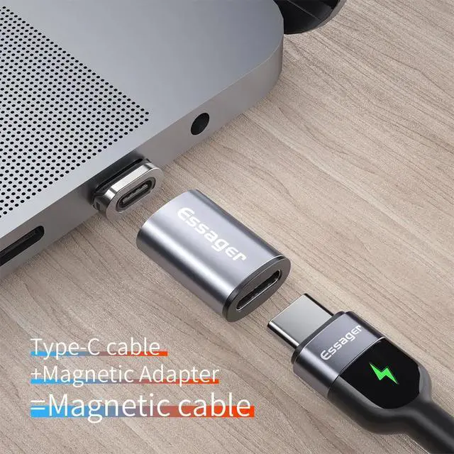 Alt view image 6 of 7 - Essager Micro USB Type C Magnetic Adapter USBC Female To Microusb Male Converter Magnet USB-C Type-C Only iOS Plug