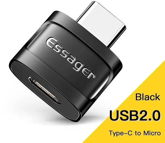 Main image of Essager OTG Type C To USB Micro USB To Type C Adapter - TypeC to Micro Black