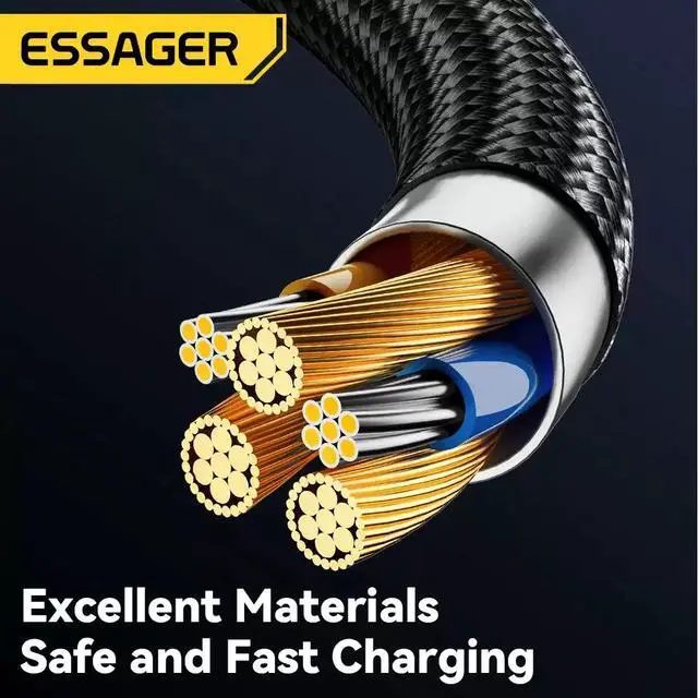 Alt view image 4 of 7 - Essager USB C Cable For IPhone 14 13 12 11 pro Max XS 20W iPad Fast Charging Cable Data Line Charger -Black C-L 29W 2m