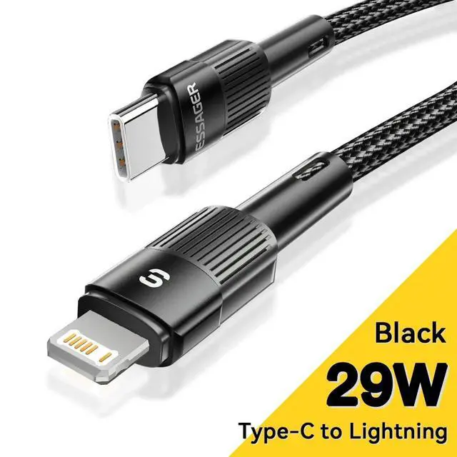 Alt view image 3 of 7 - Essager USB C Cable For IPhone 14 13 12 11 pro Max XS 20W iPad Fast Charging Cable Data Line Charger -Black C-L 29W 2m