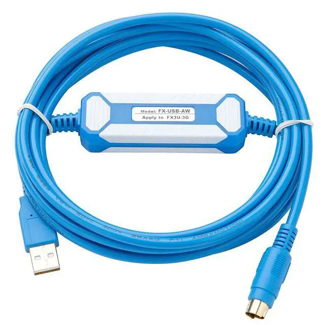 Main image of FX-USB-AW Mitsubishi FX1N/2N/FX3UC/FX3G Series PLC USB to RS422 Adapter Programming Cable - blue