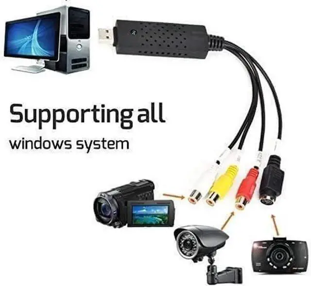 Alt view image 6 of 7 - Video Capture Card RCA to USB Video Capture Device USB 2.0 VHS to Digital Converter VCR to Video Converter Convert VCR to Digital from VCR VHS Mini DV Hi8 DVD for MAC/PC