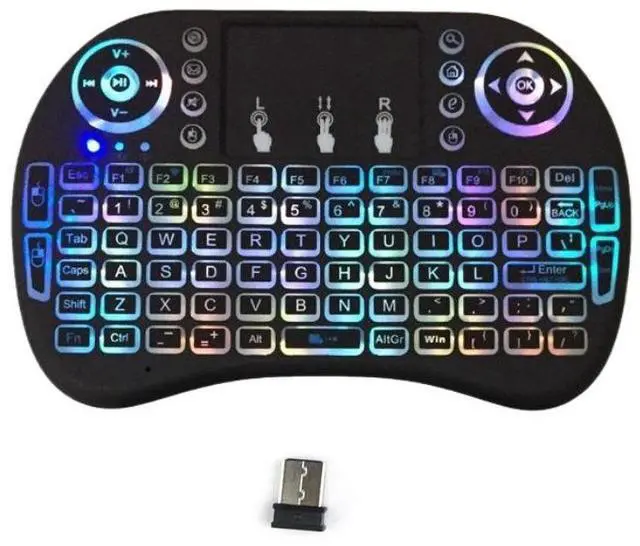 Main image of i8 Mini 2.4G Wireless Fly Mouse Remote Backlit Keyboard & Mouse Combo, Palm-Sized Air Remote Lithium battery- colorful backlighting