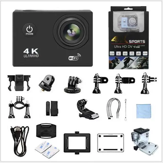 Alt view image 4 of 7 - 4K Waterproof Action Camera Mini Smart WiFi Sports DV, Outdoor HD Camcorder for Cycling/Surfing Full set - 17 accessories