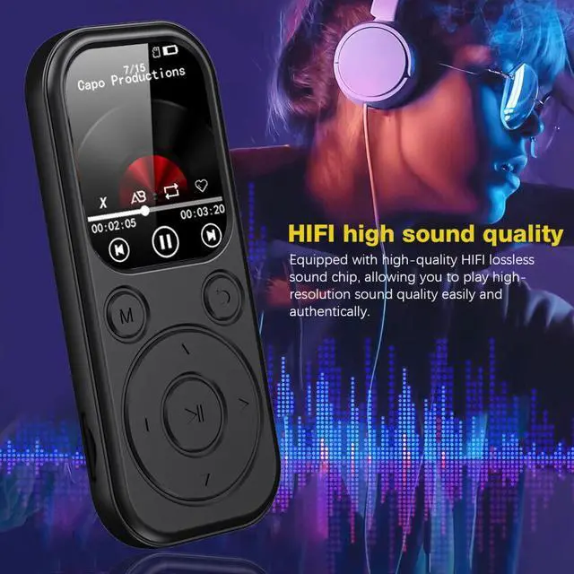 Alt view image 5 of 7 - Bluetooth MP3/MP4 Player IPS HD Large Screen, Portable Music Player, Voice Recorder black 128GB