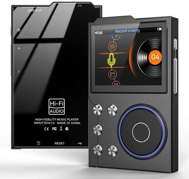 Main image of Hi-Fi Lossless Music Player DSD256 Master Quality, Bluetooth, Portable for Car/Audio Black Gold - Built-in 16GB