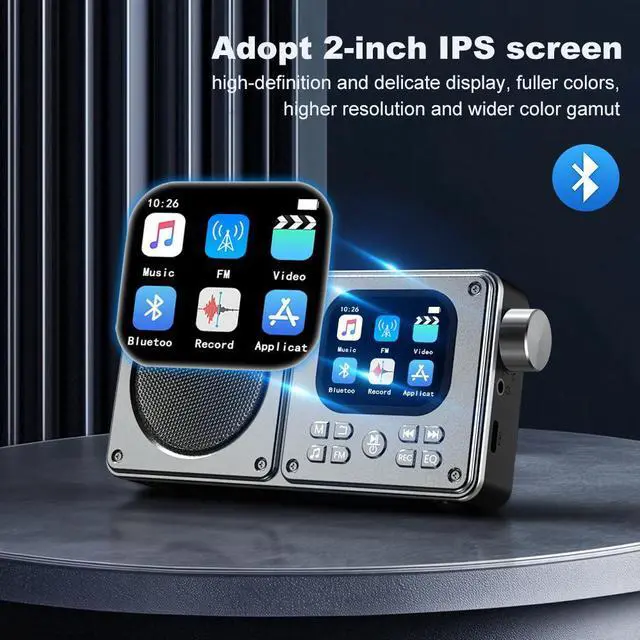 Alt view image 3 of 7 - Bluetooth MP3/MP4 Multimedia Player FM Radio, Built-in Speaker, Portable for Music