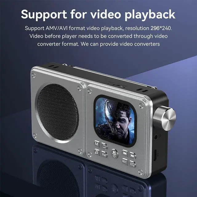 Alt view image 4 of 7 - Bluetooth MP3/MP4 Multimedia Player FM Radio, Built-in Speaker, Portable for Music