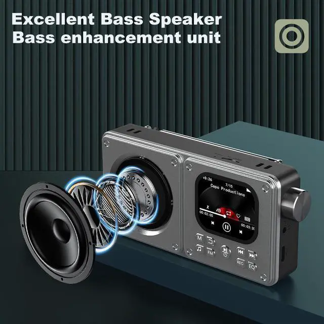 Alt view image 2 of 7 - Bluetooth MP3/MP4 Multimedia Player FM Radio, Built-in Speaker, Portable for Music
