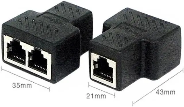 Alt view image 6 of 6 - RJ45 Splitter Adapter, USB 1 to 2 Network Connector Dual LAN Ethernet Socket 8P8C Extender Plug &Cable for Cat5, Cat5e, Cat6, Cat7