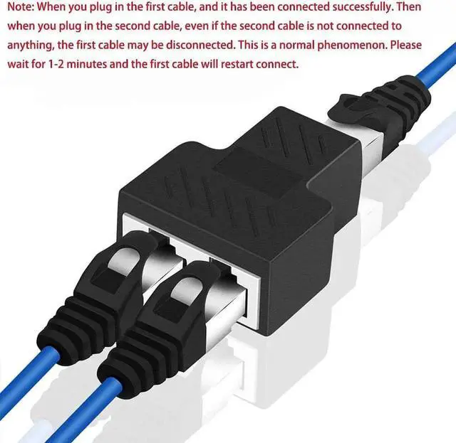 Alt view image 5 of 6 - RJ45 Splitter Adapter, USB 1 to 2 Network Connector Dual LAN Ethernet Socket 8P8C Extender Plug &Cable for Cat5, Cat5e, Cat6, Cat7