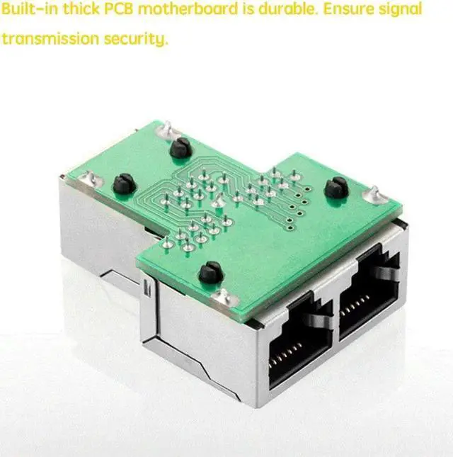 Alt view image 4 of 6 - RJ45 Splitter Adapter, USB 1 to 2 Network Connector Dual LAN Ethernet Socket 8P8C Extender Plug &Cable for Cat5, Cat5e, Cat6, Cat7