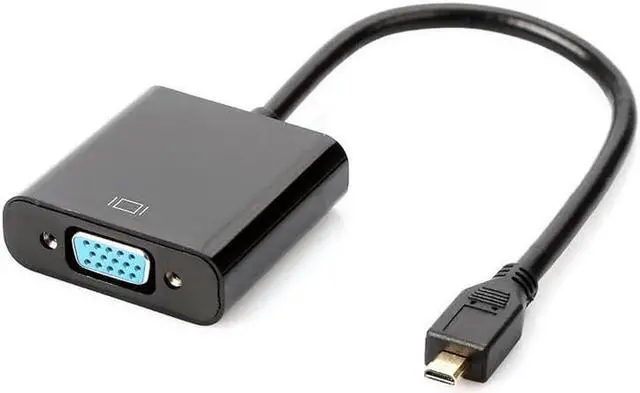 Main image of Micro HDMI to VGA Cable Adapter Converter 15 Pin d Sub Micro HDMI Gold Male to VGA Female Connector Cord for Laptop Computer Connect to Monitor Apply to PC MAC PS4 Projector etc
