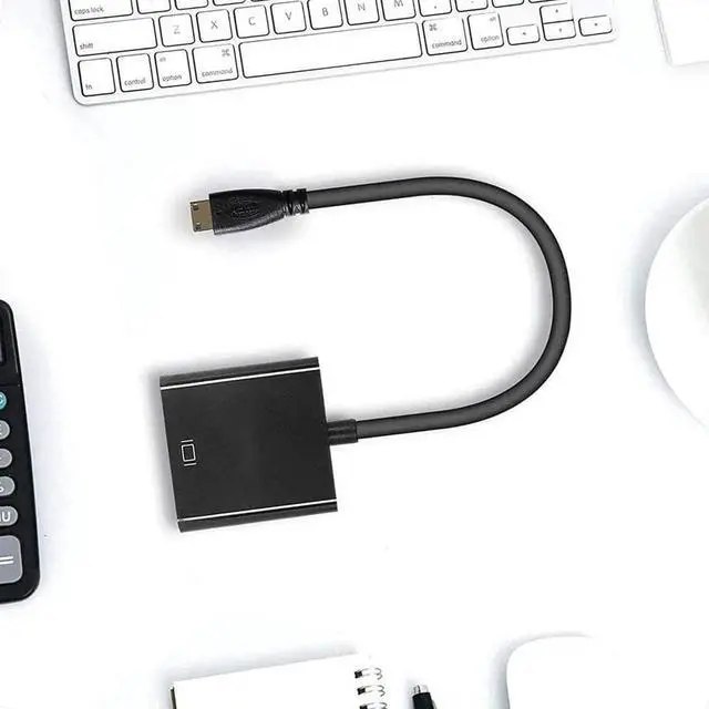 Alt view image 2 of 7 - Micro HDMI to VGA Cable Adapter Converter 15 Pin d Sub Micro HDMI Gold Male to VGA Female Connector Cord for Laptop Computer Connect to Monitor Apply to PC MAC PS4 Projector etc