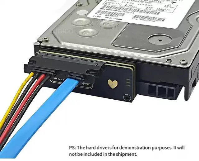 Alt view image 2 of 7 - SAS to SATA Adapter Card 22-Pin SATA to 29-Pin SAS, for SAS HDD/SSD to SATA 3.0 Port adapter card + SATA data/power cable