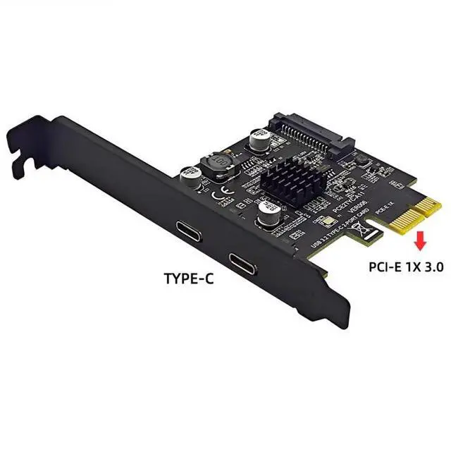 Main image of USB 3.2 GEN2 TYPE-E A-KEY expansion card, PCIe to TYPE-C, front-mounted 10G, ASM3142 Dual-port TYPE-C - 1X