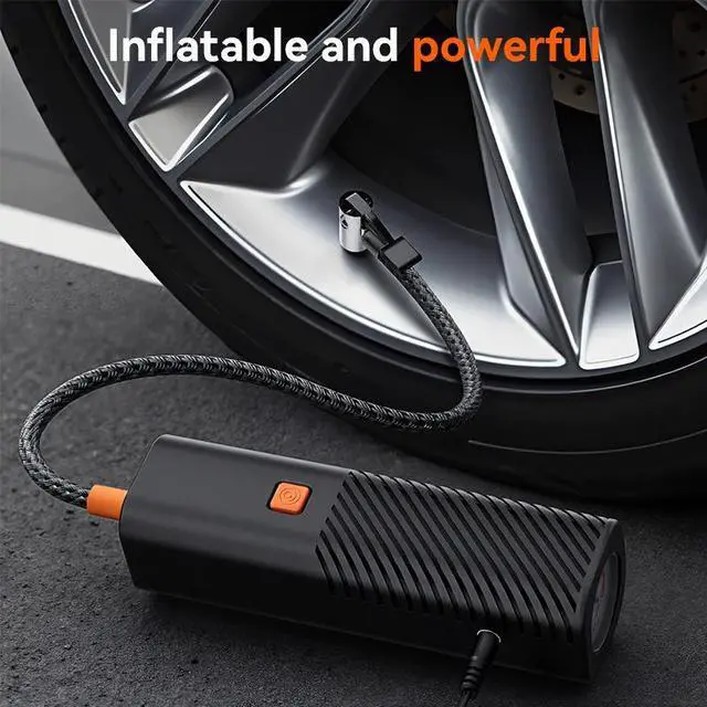 Alt view image 5 of 7 - ST-5547A 12V Car Tire Inflator, Portable Air Compressor, High Power Electric Pump, Analog Gauge, for Cars, SUVs, Sedans, Cigarette Lighter Plug