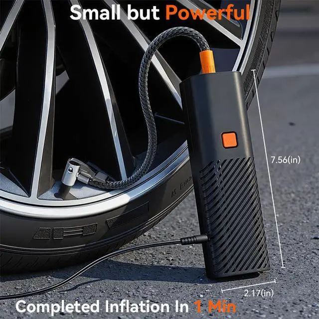 Alt view image 3 of 7 - ST-5547A 12V Car Tire Inflator, Portable Air Compressor, High Power Electric Pump, Analog Gauge, for Cars, SUVs, Sedans, Cigarette Lighter Plug