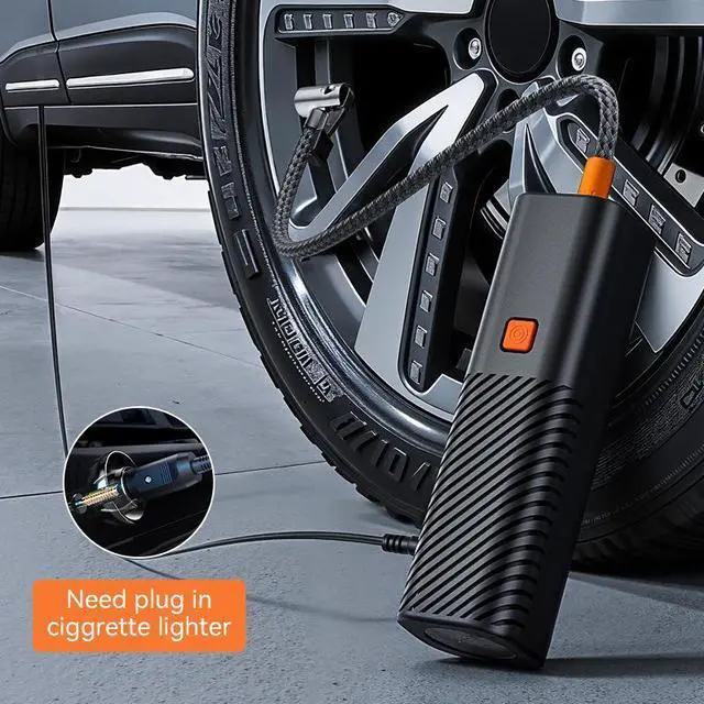 Alt view image 2 of 7 - ST-5547A 12V Car Tire Inflator, Portable Air Compressor, High Power Electric Pump, Analog Gauge, for Cars, SUVs, Sedans, Cigarette Lighter Plug